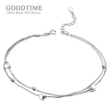 925 Sterling Silver Love Heart Anklet for Women, Foot Accessories for Party