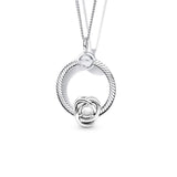 April Eternity Circle Charm Necklace Set For Womens