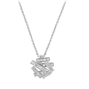 Asymmetric Geometry Necklace Pendant Silver Wedding Jewelry