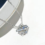 Asymmetric Geometry Necklace Pendant Silver Wedding Jewelry