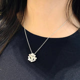 Asymmetric Geometry Necklace Pendant Silver Wedding Jewelry