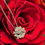 Asymmetric Geometry Necklace Pendant Silver Wedding Jewelry