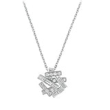 Asymmetric Geometry Necklace Pendant Silver Wedding Jewelry