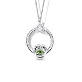 August Eternity Circle Charm Necklace Set For Womens
