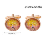 Autumn Tree Of Life Yggdrasill Cufflinks Golden Accessories Party Wedding