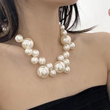 Baroque Big Pearls Choker Necklace Collar Statement Maxi Necklace