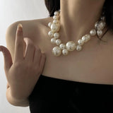 Baroque Big Pearls Choker Necklace Collar Statement Maxi Necklace
