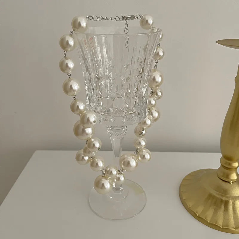 Baroque Big Pearls Choker Necklace Collar Statement Maxi Necklace