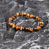 Boho Beaded Bracelet Natural Tiger Eye Gift
