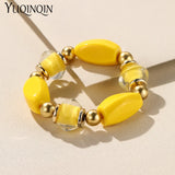 Adjustable Beaded Chain Link Bracelet Colorful Beads