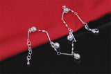 925 Sterling Silver Bell Pendant Anklets for Women