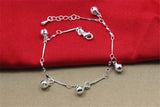 925 Sterling Silver Bell Pendant Anklets for Women