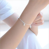 925 Sterling Silver Bell Pendant Anklets for Women