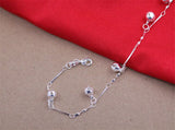 925 Sterling Silver Bell Pendant Anklets for Women