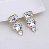 Geometric Glass Stone Clip On Earrings for Women