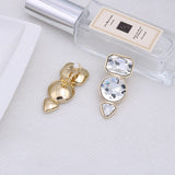 Geometric Glass Stone Clip On Earrings for Women