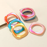 Irregular Charm Bangle Laser Geometric Resin Bracelet for Women
