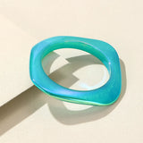 Irregular Charm Bangle Laser Geometric Resin Bracelet for Women