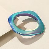 Irregular Charm Bangle Laser Geometric Resin Bracelet for Women