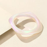 Irregular Charm Bangle Laser Geometric Resin Bracelet for Women