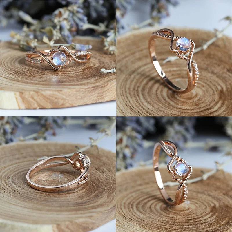 Rose Wedding Engagement Ring Birthstone for Women