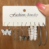 Y2K Butterfly Earring Set Resin Dangle Earrings Enamel Ring Jewelry