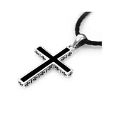 Men's Silver Cross Pendant Necklace Choker 925 Jewelry Accessory