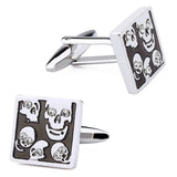 Skull Cuff Link Crystal Skeleton Cufflinks with Box