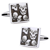 Skull Cuff Link Crystal Skeleton Cufflinks with Box