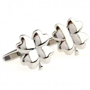 Green Silver Clover Red Maple Leaf Cufflink Cuff Link 1 Pair