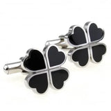 Green Silver Clover Red Maple Leaf Cufflink Cuff Link 1 Pair