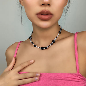 Colorful Beaded Choker Butterfly Heart Necklace