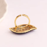 Cubic Zircon Evil Eye Ring Women Plated Jewelry for Girl Party Gift