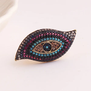 Cubic Zircon Evil Eye Ring Women Plated Jewelry for Girl Party Gift