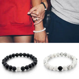 Turquoise Stone Charm Bracelet Men Women Wood Beads Bracelet