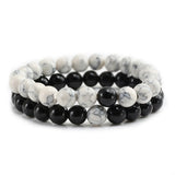Turquoise Stone Charm Bracelet Men Women Wood Beads Bracelet