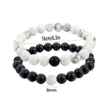 Turquoise Stone Charm Bracelet Men Women Wood Beads Bracelet