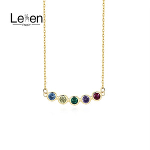 Bohemia 925 Silver CZ Crystal Necklace Colorful Women's Choker
