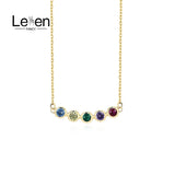 Bohemia 925 Silver CZ Crystal Necklace Colorful Women's Choker