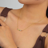 Bohemia 925 Silver CZ Crystal Necklace Colorful Women's Choker