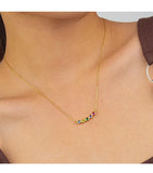 Bohemia 925 Silver CZ Crystal Necklace Colorful Women's Choker