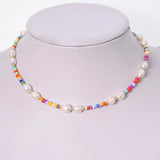 Bohemia Choker Multi-Color Beads Pearl Neck