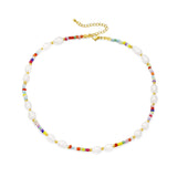Bohemia Choker Multi-Color Beads Pearl Neck