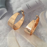 Bohemia Plating Wide Plate Hoop Earrings For Women