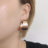 Bohemia Plating Wide Plate Hoop Earrings For Women