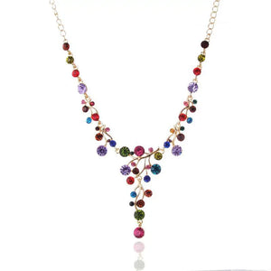 Boho Ethnic Crystal Flower Choker Necklace Women Vintage Statement Jewelry