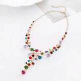 Boho Ethnic Crystal Flower Choker Necklace Women Vintage Statement Jewelry