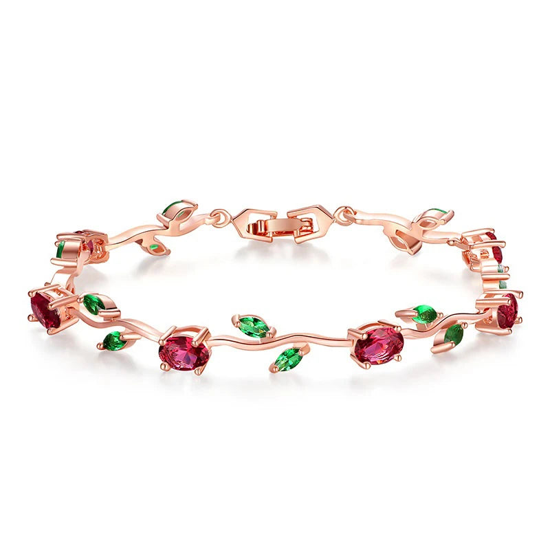 925 Silver Zircon Bracelet for Women Wedding Party