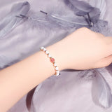 925 Silver Bracelet with Freshwater Pearl Crystal Gemstone Women Wedding