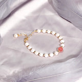 925 Silver Bracelet with Freshwater Pearl Crystal Gemstone Women Wedding